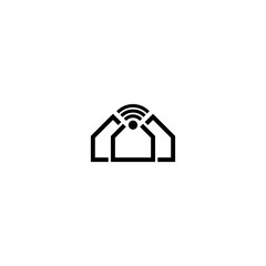 Canvas Print - Smart home house signal WiFi wireless logo isolated on white background