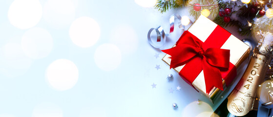 Wall Mural - art christmas or 2024 new year's party invite, greeting card or banner design