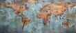 Use abstract metal texture with world map background