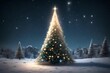 3d rending christmas tree with starlight 
