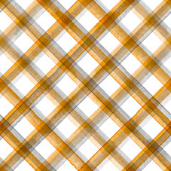 Halloween watercolor stripe plaid seamless pattern