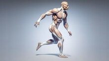 Figure Of A Muscular Man Without Skin, Model Of Human Muscle Structure