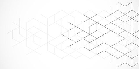 Canvas Print - The graphic design elements with isometric shape blocks. Vector illustration of abstract geometric background