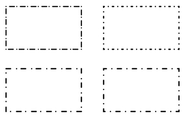 Wall Mural - Simple collection of black rectangular frames or borders