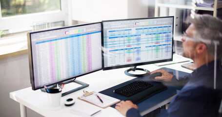 Poster - Accountant Using Online Spreadsheet