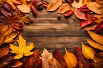 Wall Mural - autumn leaves frame