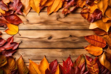 Wall Mural - autumn leaves frame