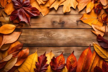 Wall Mural - autumn leaves frame