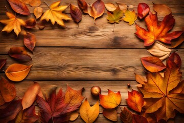 Wall Mural - autumn leaves frame