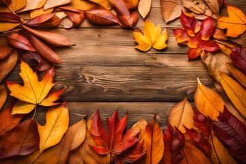 Wall Mural - autumn leaves frame