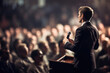 © thejokercze - Public speaker addressing a captivated audience, conveying effective communication skills