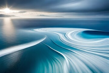 Canvas Print - blue ocean waves