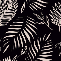  Modern exotic botanical pattern. Floral abstract contemporary seamless pattern. Hand drawn unique print.
