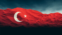 29 Ekim. Republic Day Is A Public Holiday In Turkey In Honor Of The Proclamation Of The Republic Of Turkey On October 29, 1923. Background, Poster, Red Flag With Moon And Star, Banner.