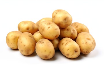 Wall Mural - Fresh potatoes isolated on white background