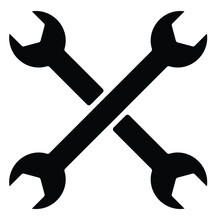 Crossing open ended wrench icon
