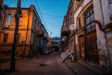 Wall Mural - Old shabby houses in the slum district of Tbilisi