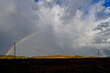 Full rainbow, with all its meanings; new beginning, inclusivity, good luck, Devine encouragement, love and friendship we’re all on display near Bonderant, Wyoming