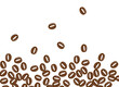 散らばるコーヒー豆の背景イラスト