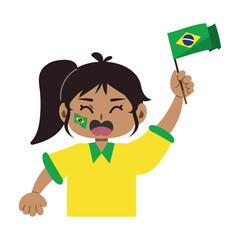 Wall Mural - brazil day celebration happy girl