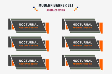Wall Mural - Modern abstract vector banner set. Flat geometric shape with different colors and different style. Template for web or print design, ready to use.