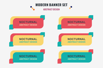 modern abstract vector banner set. flat geometric shape with different colors and different style. t