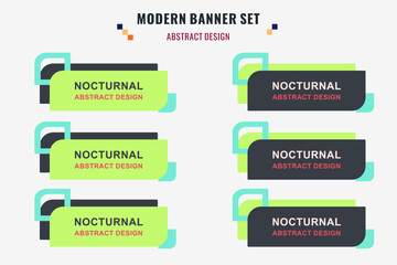 modern abstract vector banner set. flat geometric shape with different colors and different style. t