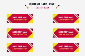 Wall Mural - Modern abstract vector banner set. Flat geometric shape with different colors and different style. Template for web or print design, ready to use.