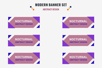 Wall Mural - Modern abstract vector banner set. Flat geometric shape with different colors and different style. Template for web or print design, ready to use.