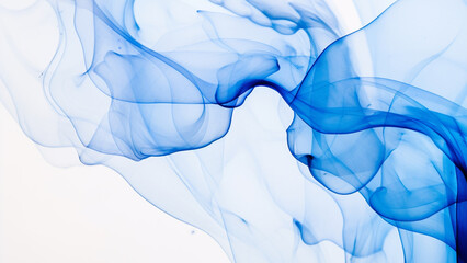 Wall Mural - blue ink painting on a white background, blue and white abstract background, generative ai