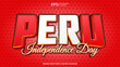 © Vanz Studio - peru editable text effect with peru flag pattern concept design vector illustration suitable for poster design on holiday, feast day or national independence day on peru