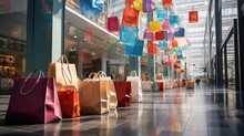 Shopping Bags In The Shopping Mall. Shopping Concept