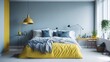 © Analogue - Scandinavian interior design of modern bedroom with bright tone wall.