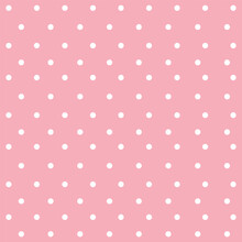 Pink Polka, Polkadot Seamless Pink. Vector. Pastel Colors
