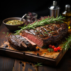 Wall Mural - Ribeye Steak - aromatic and juicy meat,