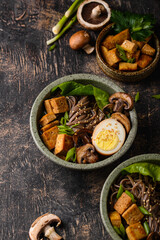 Wall Mural - Soba noodle with tofu and mushroom