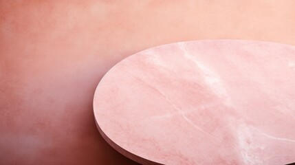 Top view of pink marble stone top with vast copy space, bright natural lighting, shadows, minimalist style.