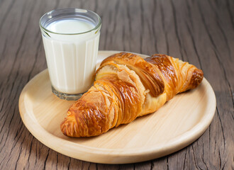 Wall Mural - croissant and milk