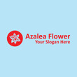 azalea flower logo design vector