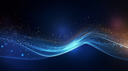 Wall Mural - Innovative Particle Wave Background: Ideal for Brochures, Flyers, Magazines, Business Cards, and Banners Emphasizing Big Data and Hi-Tech Concepts..