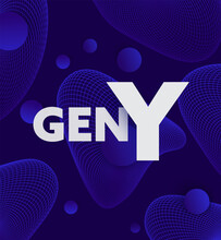 gen Y, millennials vector design on blue background