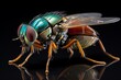 Close-up view of fly showcases remarkable detail. Generative AI