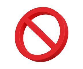 Wall Mural - 3D ban icon. Prohibited icon, restrict symbol. Cancel, delete, embargo, exit, interdict, Negative, forbidden, no icon. 3d illustration