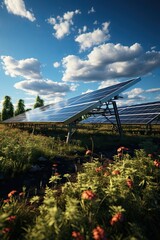 Wall Mural - field of solar plant