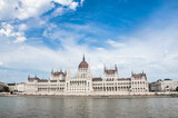Fototapeta Lawenda - The Best Panorama of Hungarian Parliament in Budapest, Hungary