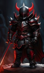 Wall Mural - 3d illustration of evil monster with armor