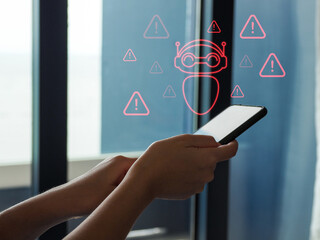 Wall Mural - ai error, system alert artificial intelligence technology has detected a serious system error. syste