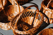 Traditonal Balkan craft - handmade straw wicker basket for picnic and market on sale