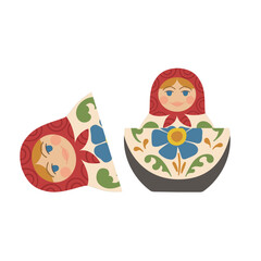 Wall Mural - Open nesting doll. A small nesting doll inside a big one. Folklore wooden painted toy