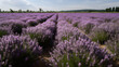 field of purple lavender plants in full bloom generative AI